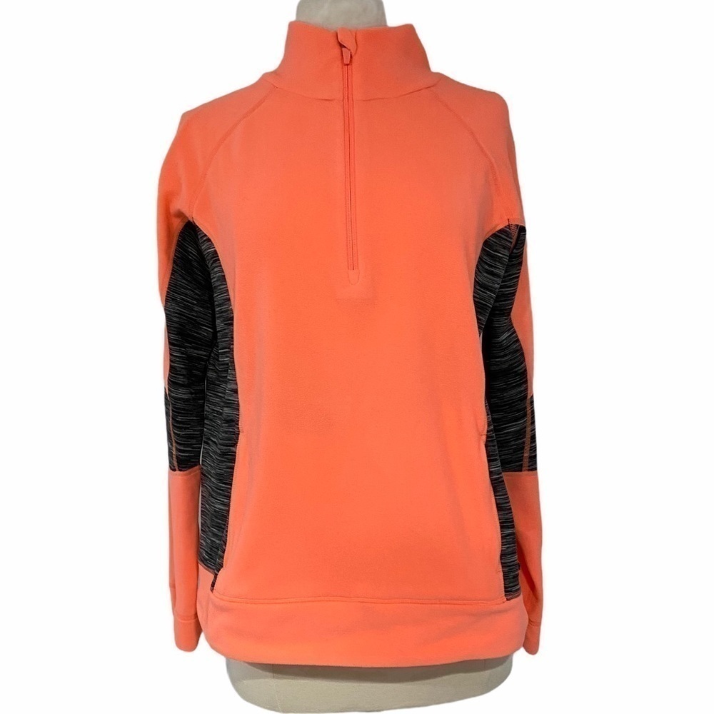 SWEATY BETTY Coral Pink Fleece Half Zip Pullover